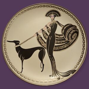 THE FRANKLIN MINT 1993 House of Erte Symphony in Black Porcelain Plate